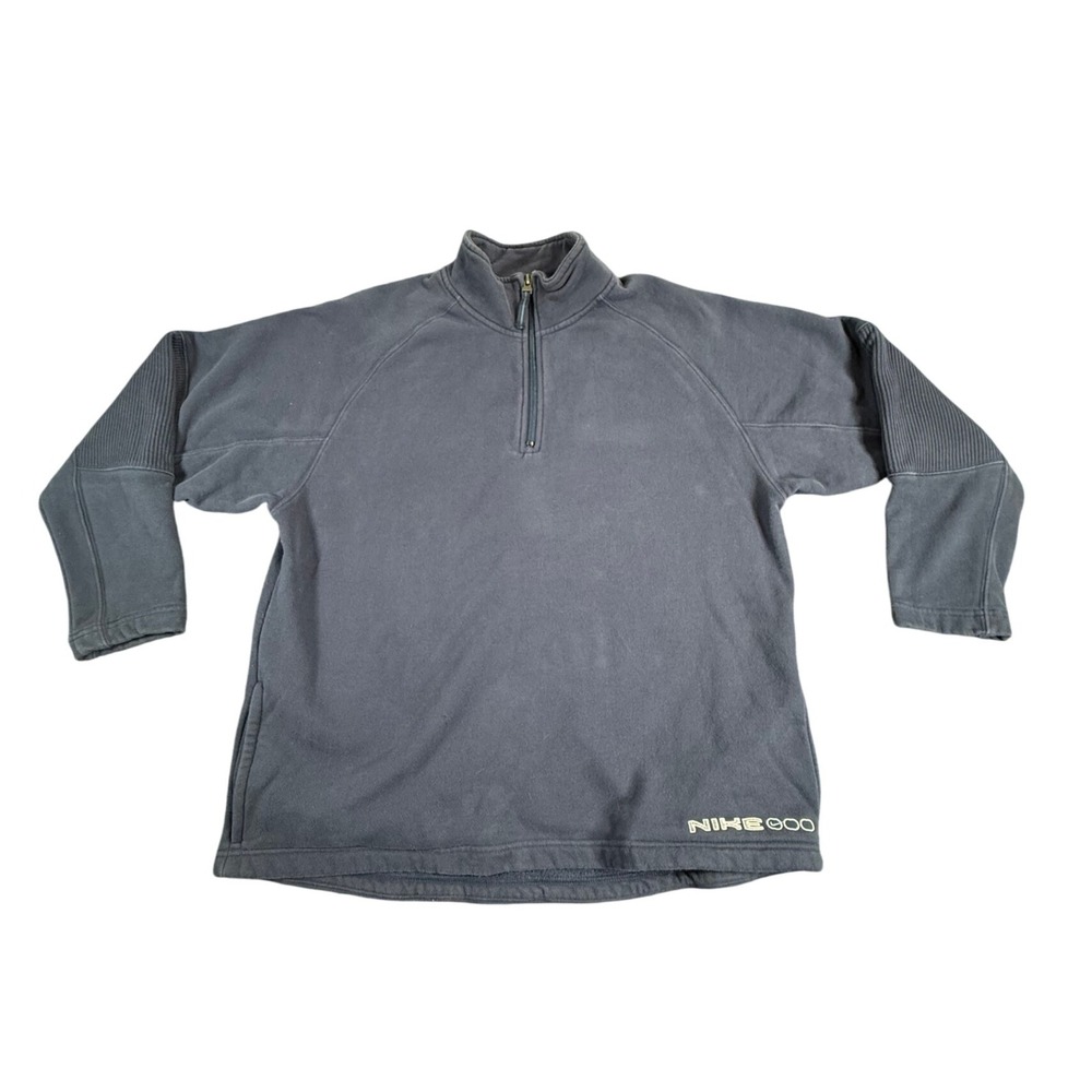 Vtg 2000s Y2K Nike Sportswear Quarter Zip Sweatshirt Size M Navy